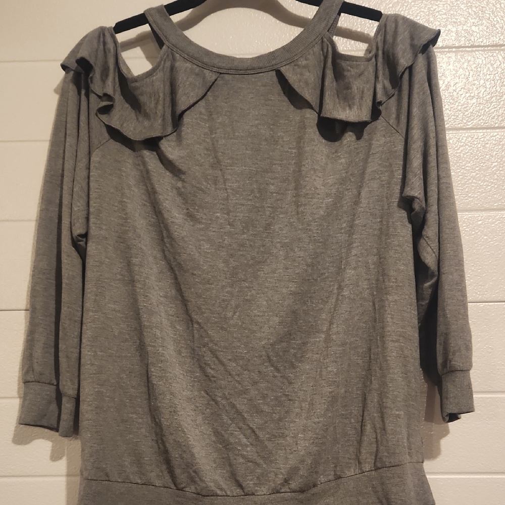 Gray Ruffled Shirt From Express